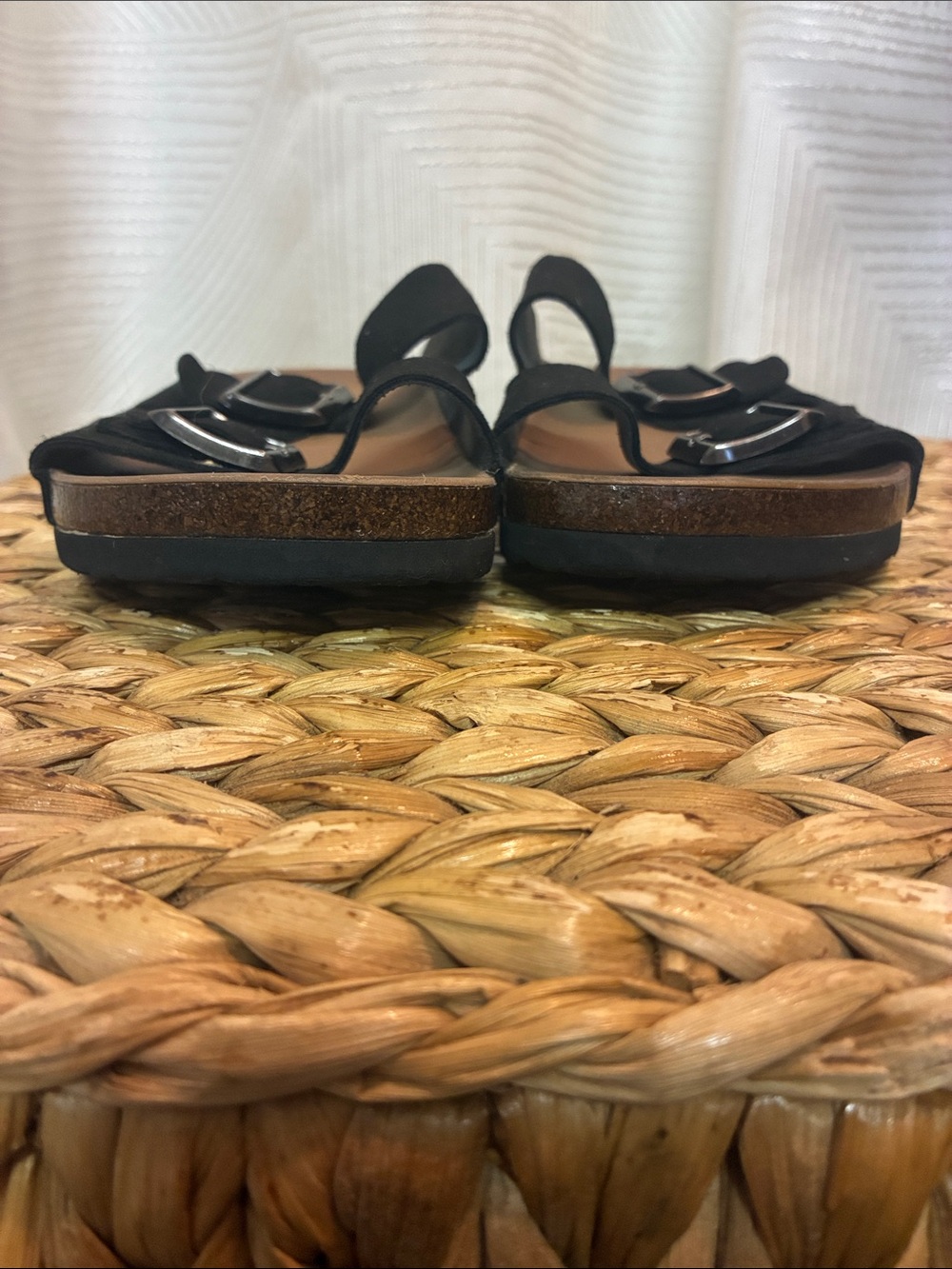 Skechers Black Double Buckle Luxe Foam Slide Sandals - Picture 5 of 7